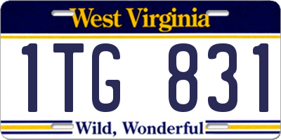 WV license plate 1TG831