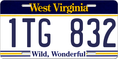 WV license plate 1TG832