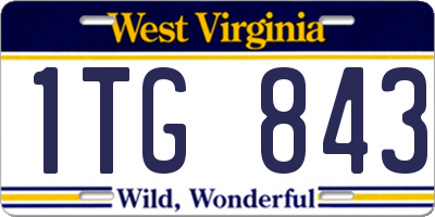 WV license plate 1TG843