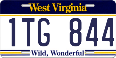 WV license plate 1TG844