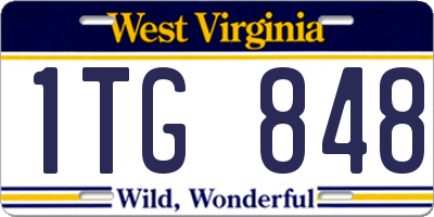 WV license plate 1TG848