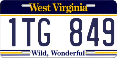 WV license plate 1TG849