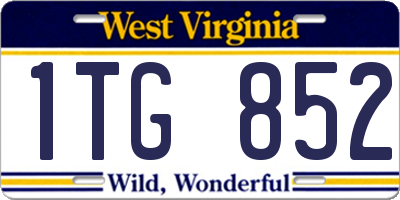 WV license plate 1TG852