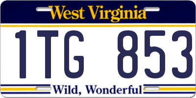 WV license plate 1TG853