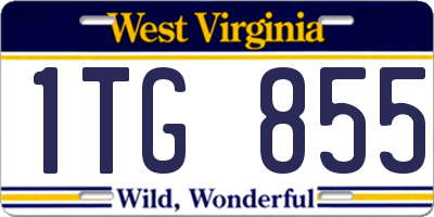 WV license plate 1TG855