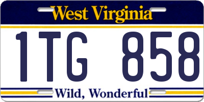 WV license plate 1TG858