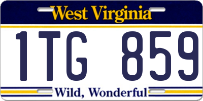 WV license plate 1TG859