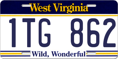 WV license plate 1TG862