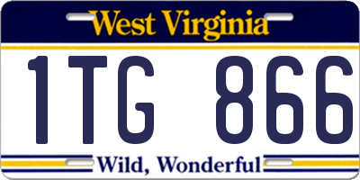 WV license plate 1TG866