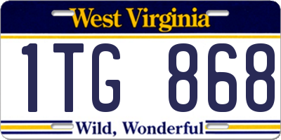 WV license plate 1TG868