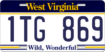 WV license plate 1TG869