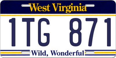 WV license plate 1TG871