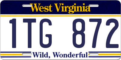 WV license plate 1TG872