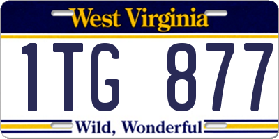 WV license plate 1TG877