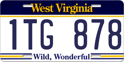 WV license plate 1TG878