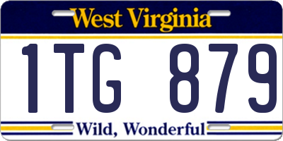WV license plate 1TG879