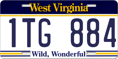 WV license plate 1TG884