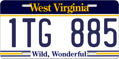 WV license plate 1TG885