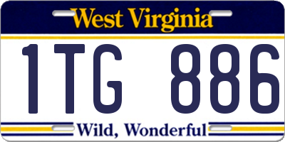 WV license plate 1TG886