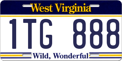 WV license plate 1TG888