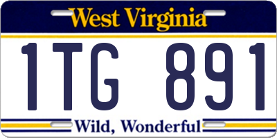 WV license plate 1TG891