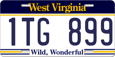 WV license plate 1TG899