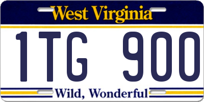WV license plate 1TG900