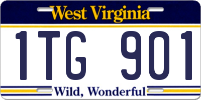 WV license plate 1TG901
