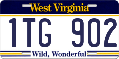 WV license plate 1TG902