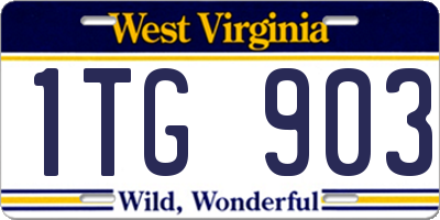 WV license plate 1TG903