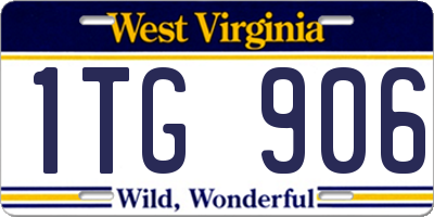 WV license plate 1TG906