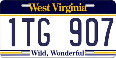 WV license plate 1TG907