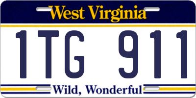 WV license plate 1TG911