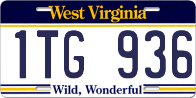 WV license plate 1TG936