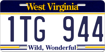 WV license plate 1TG944