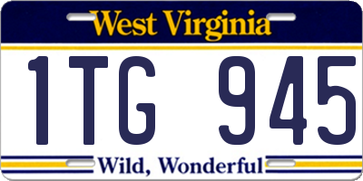 WV license plate 1TG945