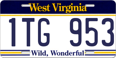 WV license plate 1TG953