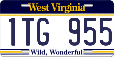 WV license plate 1TG955