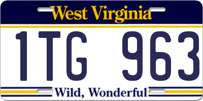 WV license plate 1TG963