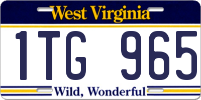 WV license plate 1TG965