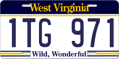 WV license plate 1TG971