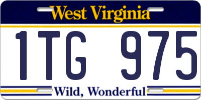 WV license plate 1TG975