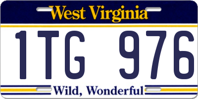 WV license plate 1TG976