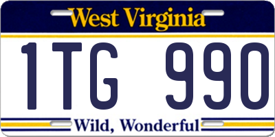 WV license plate 1TG990