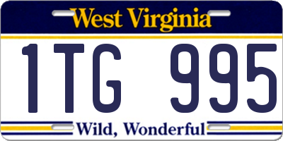 WV license plate 1TG995
