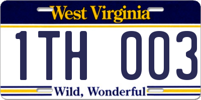 WV license plate 1TH003