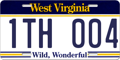 WV license plate 1TH004