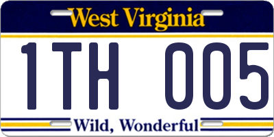WV license plate 1TH005
