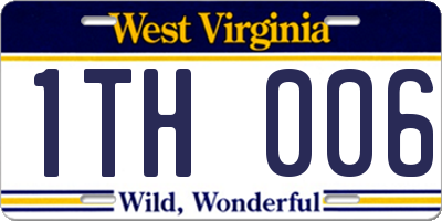 WV license plate 1TH006