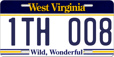 WV license plate 1TH008